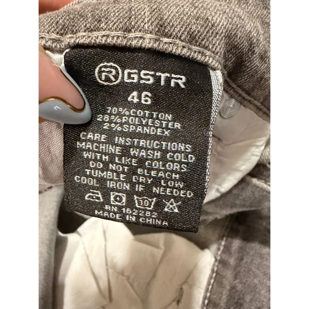 #B27 GSTR Distressed Denim Jeans Sz.‎ 46 Grey Ripped Straight Leg Stretch Pants